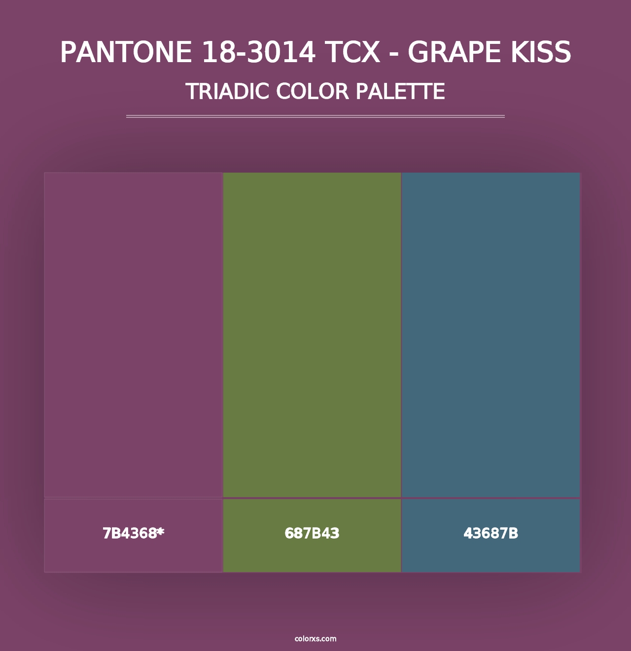 PANTONE 18-3014 TCX - Grape Kiss - Triadic Color Palette