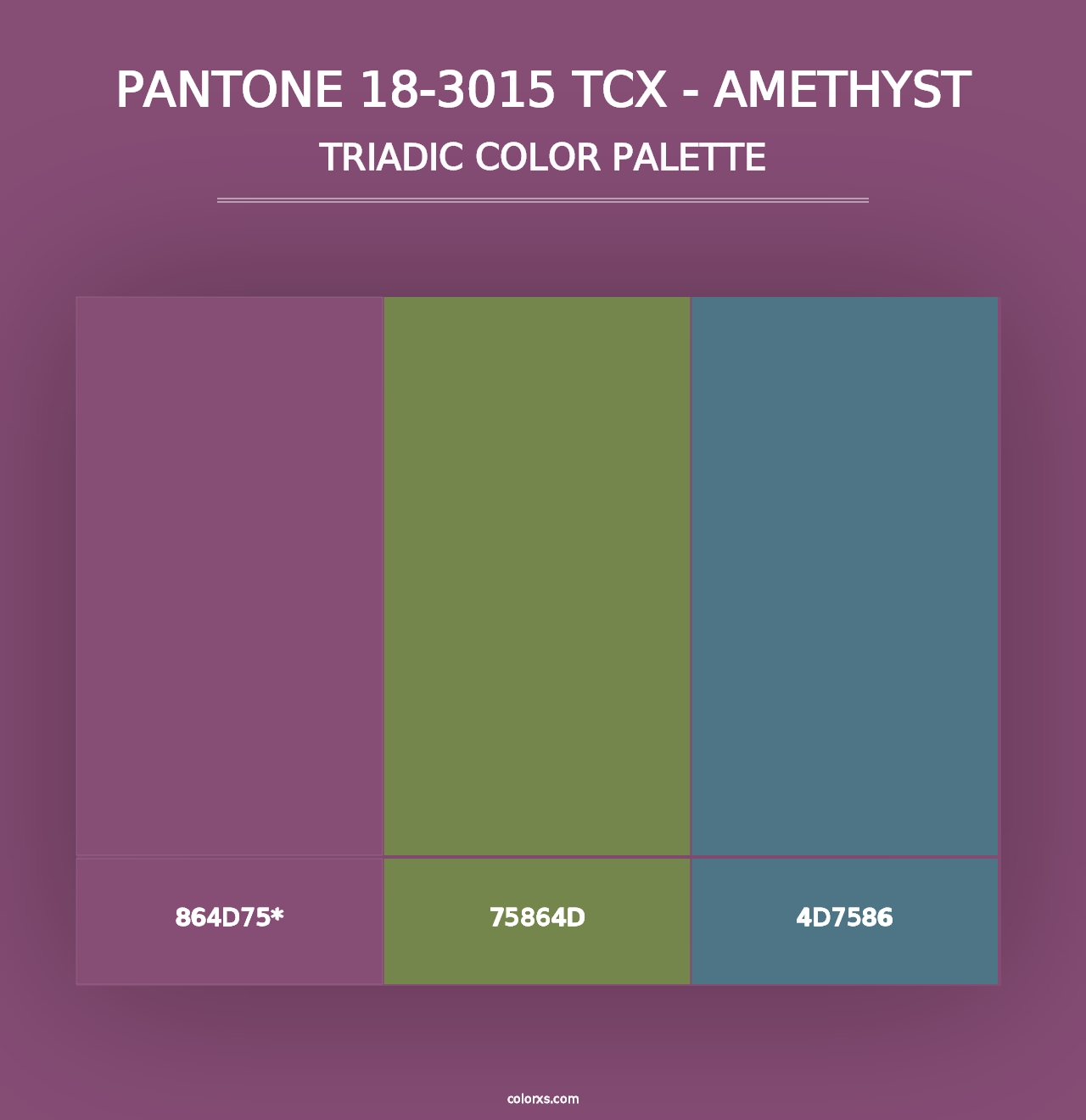 PANTONE 18-3015 TCX - Amethyst - Triadic Color Palette