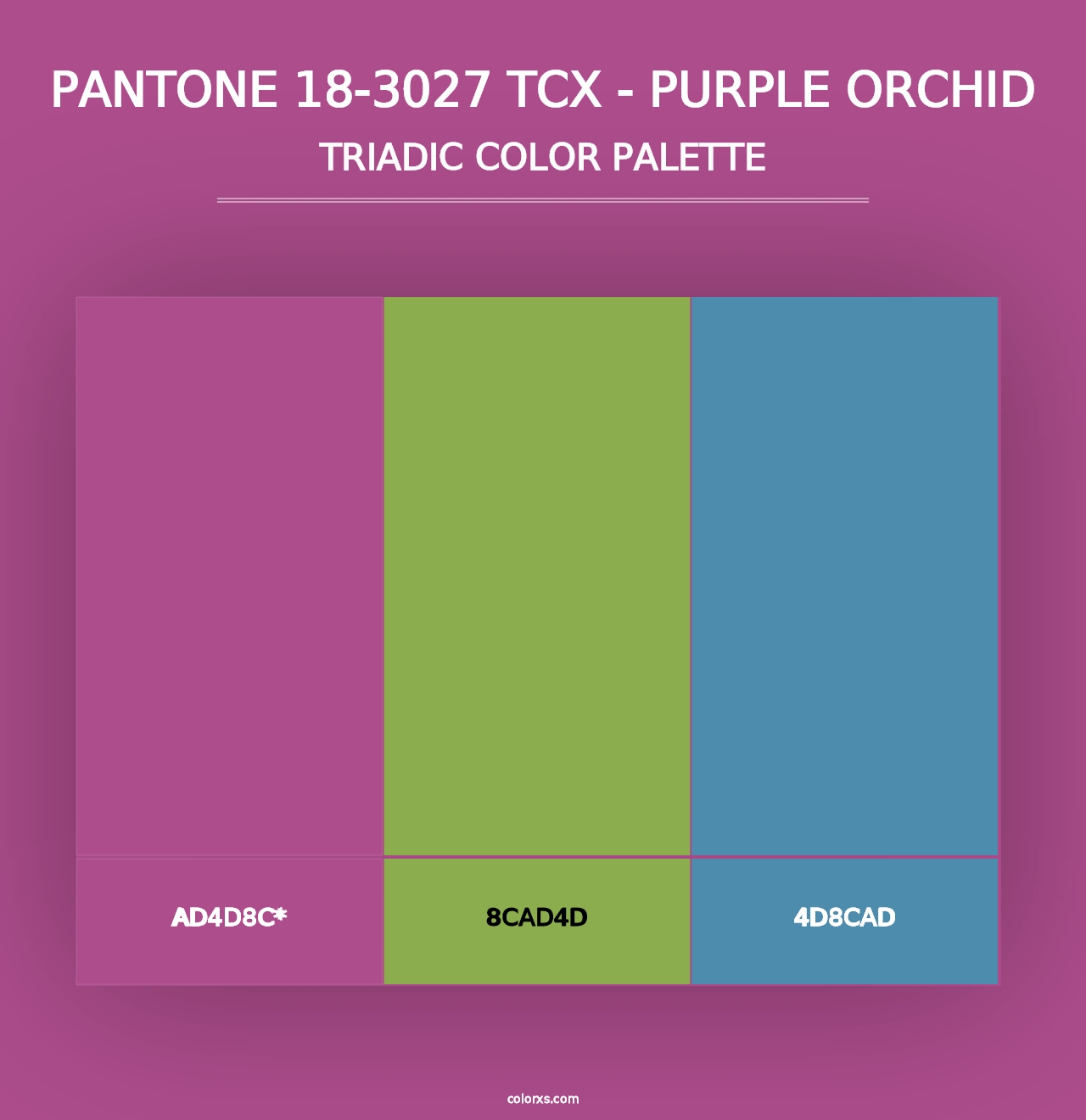 PANTONE 18-3027 TCX - Purple Orchid - Triadic Color Palette