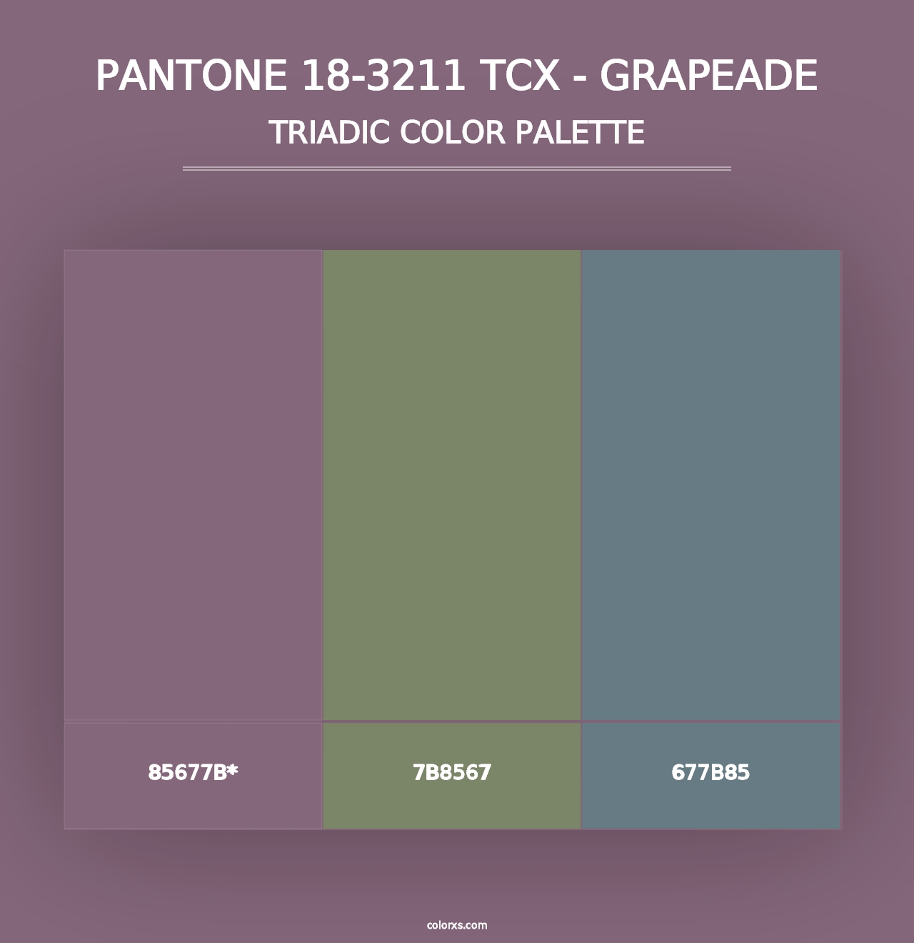 PANTONE 18-3211 TCX - Grapeade - Triadic Color Palette