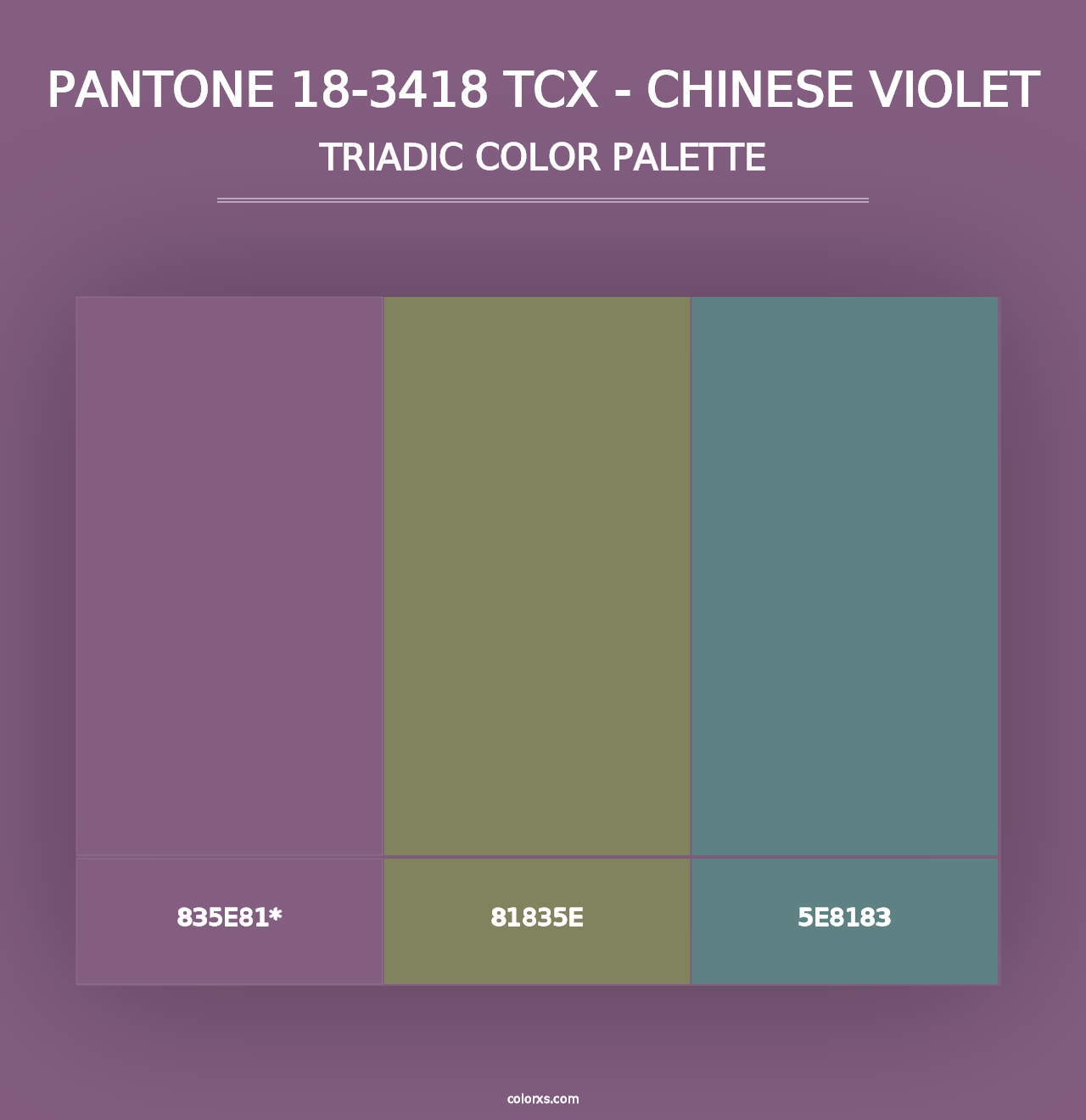 PANTONE 18-3418 TCX - Chinese Violet - Triadic Color Palette