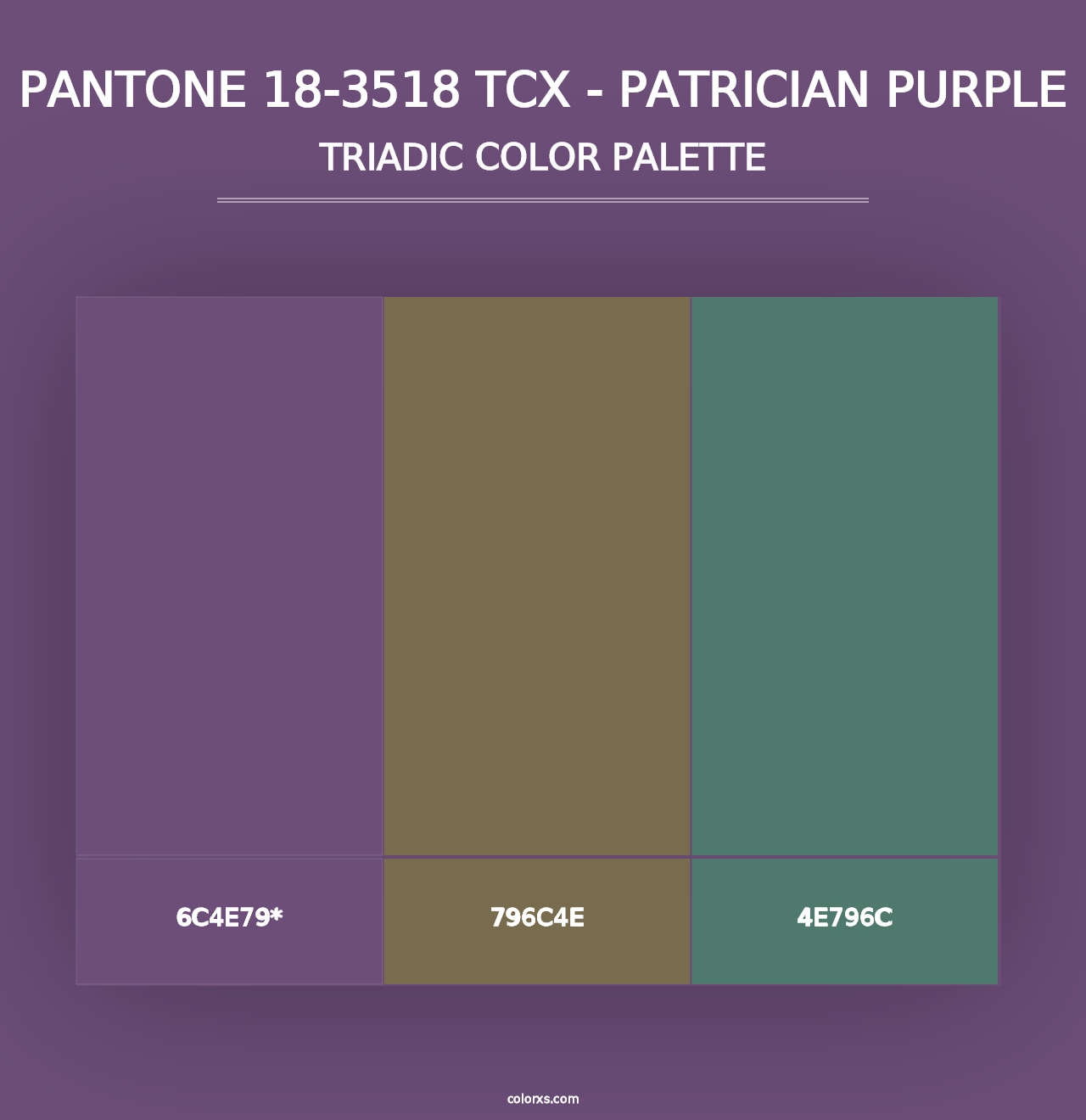 PANTONE 18-3518 TCX - Patrician Purple - Triadic Color Palette