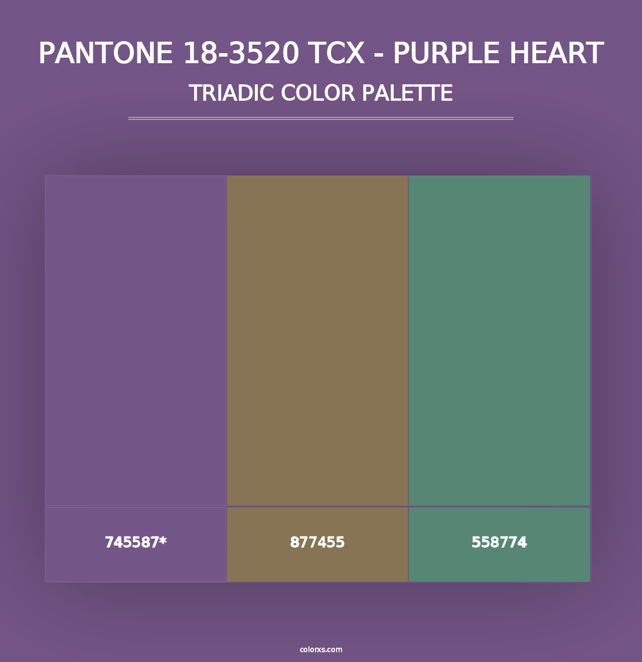 PANTONE 18-3520 TCX - Purple Heart - Triadic Color Palette