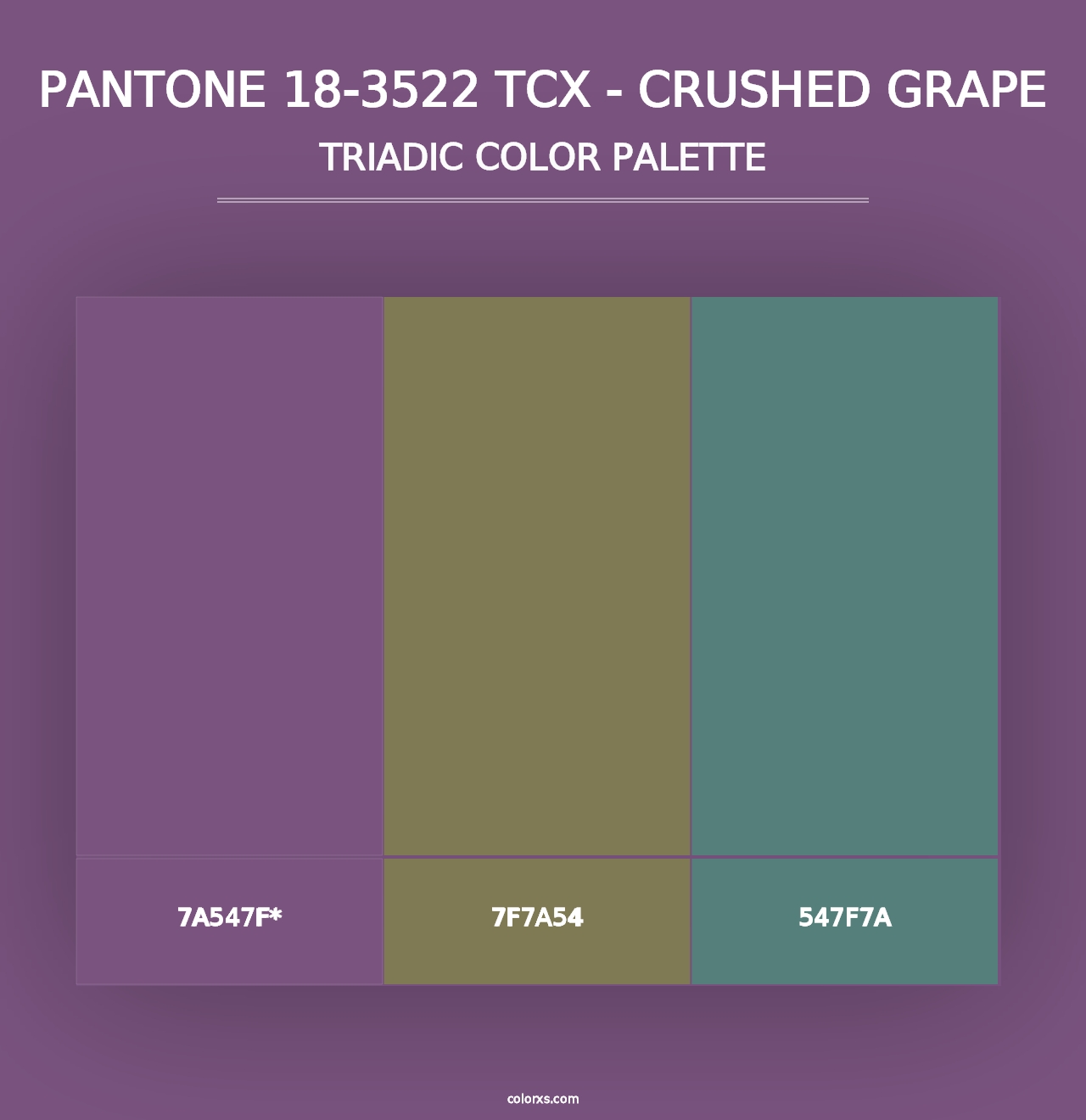 PANTONE 18-3522 TCX - Crushed Grape - Triadic Color Palette