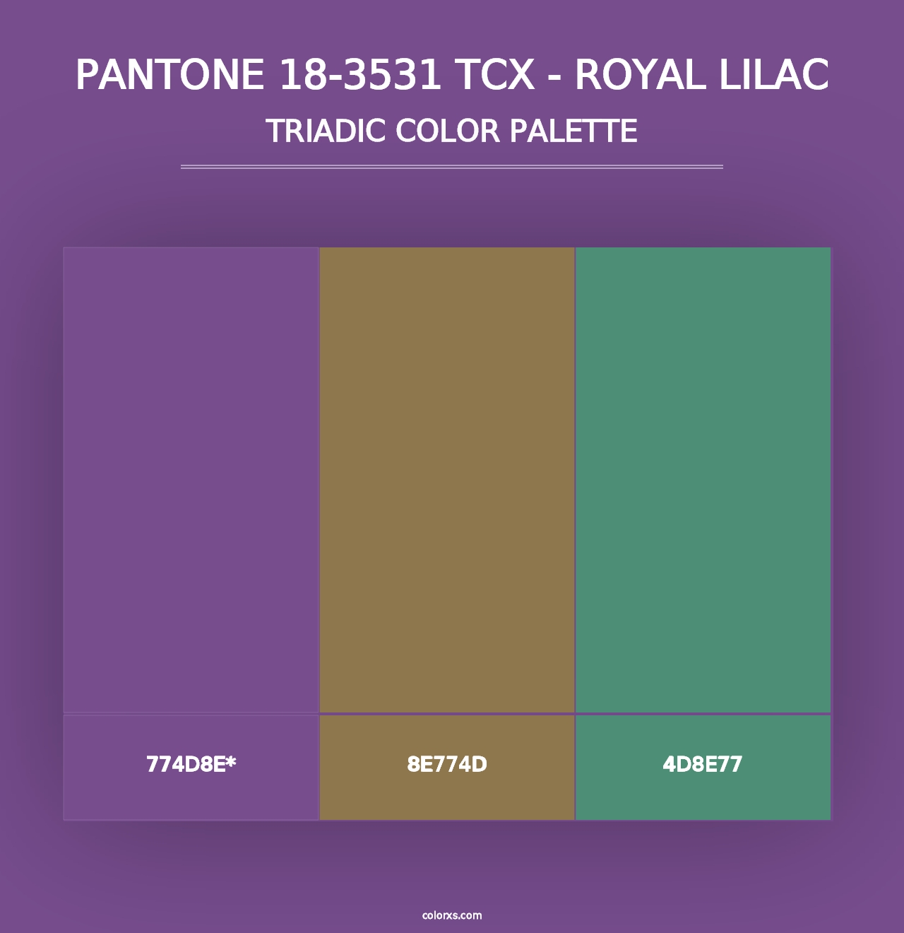 PANTONE 18-3531 TCX - Royal Lilac - Triadic Color Palette