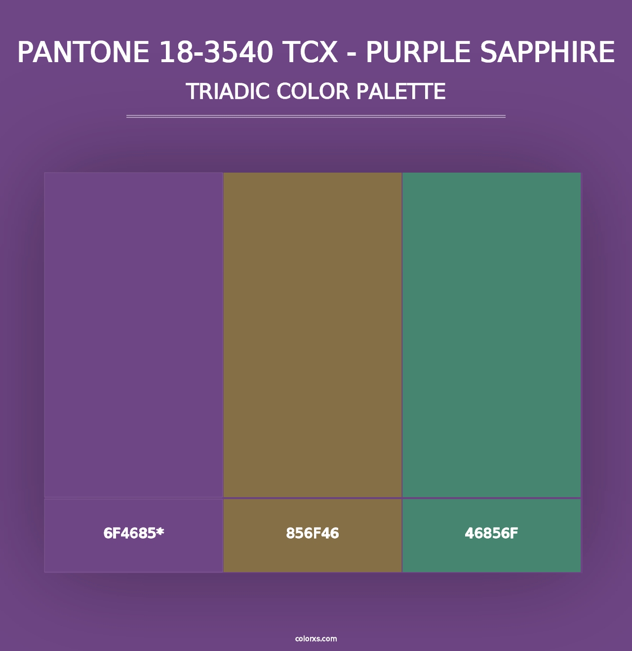 PANTONE 18-3540 TCX - Purple Sapphire - Triadic Color Palette