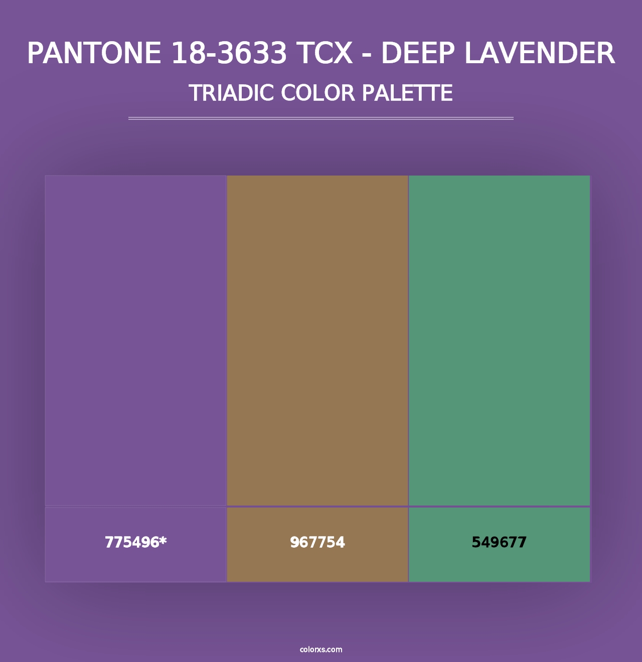 PANTONE 18-3633 TCX - Deep Lavender - Triadic Color Palette