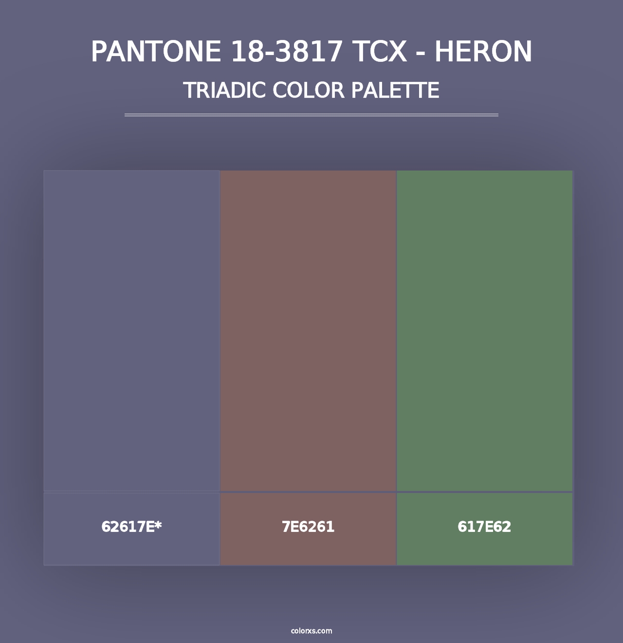 PANTONE 18-3817 TCX - Heron - Triadic Color Palette