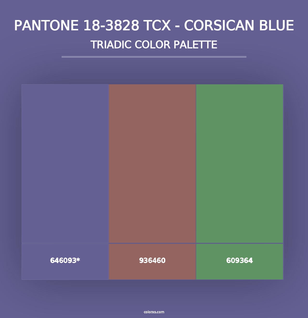 PANTONE 18-3828 TCX - Corsican Blue - Triadic Color Palette