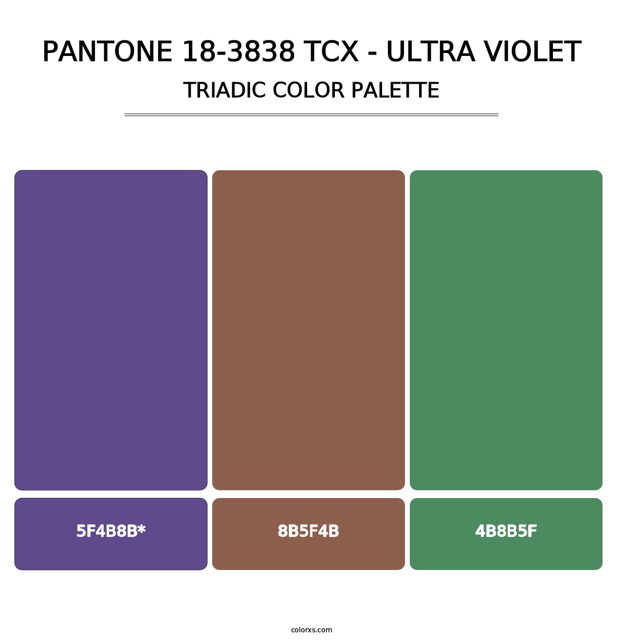 PANTONE 18-3838 TCX - Ultra Violet - Triadic Color Palette