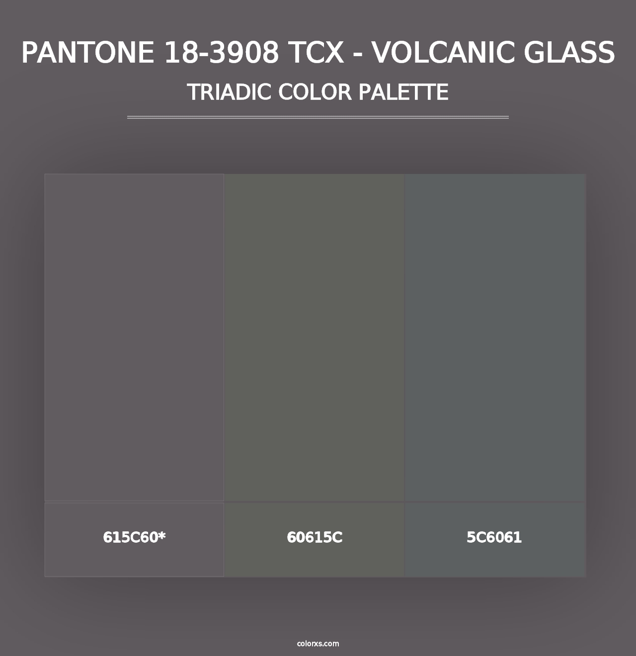 PANTONE 18-3908 TCX - Volcanic Glass - Triadic Color Palette