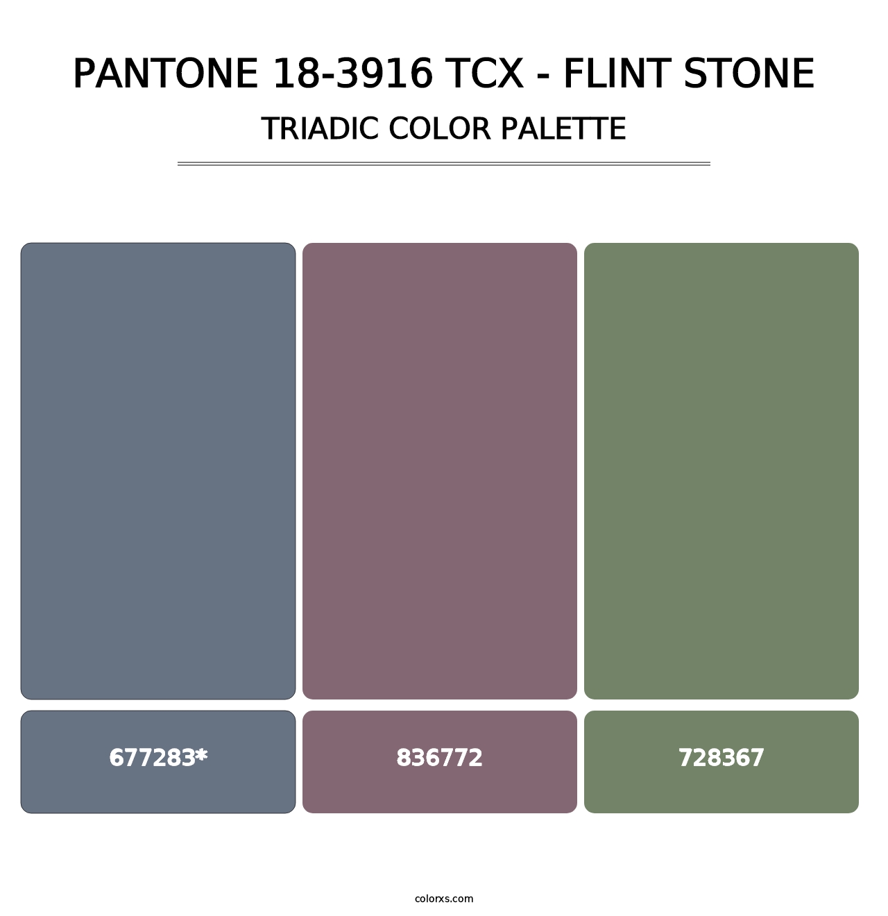 PANTONE 18-3916 TCX - Flint Stone - Triadic Color Palette