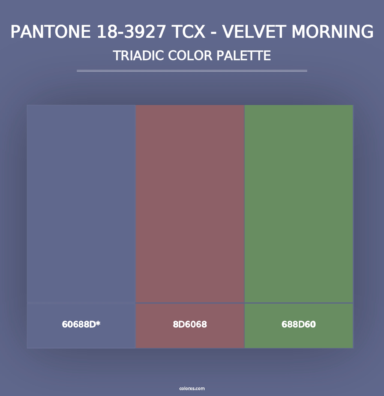 PANTONE 18-3927 TCX - Velvet Morning - Triadic Color Palette