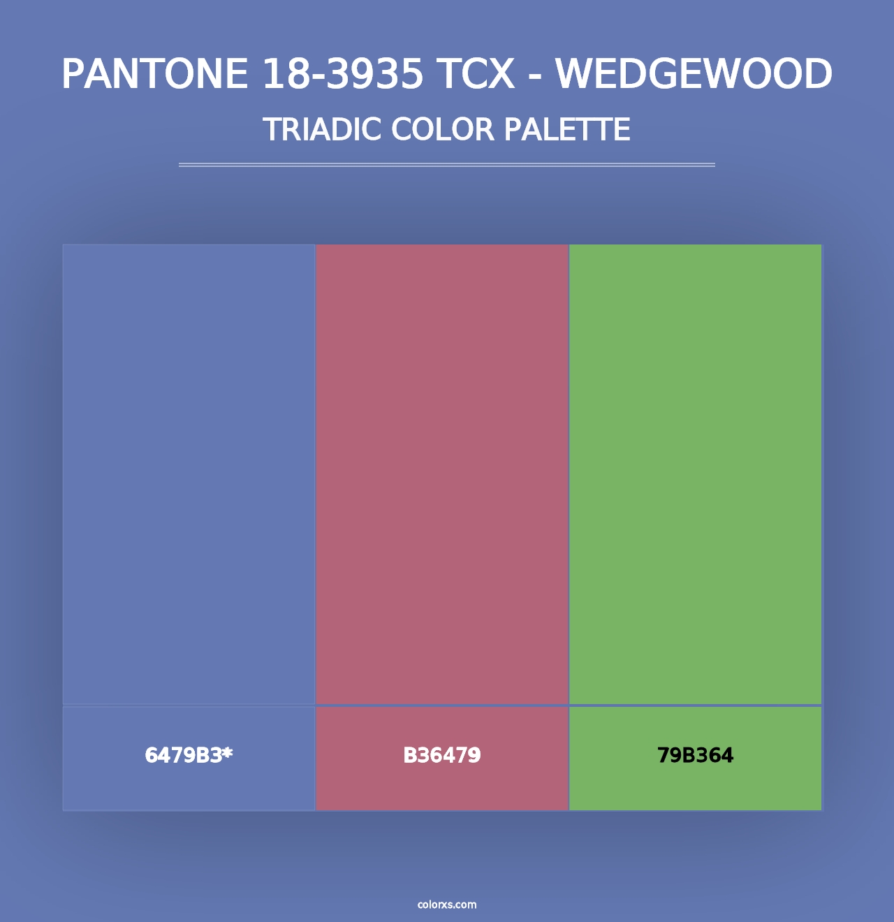 PANTONE 18-3935 TCX - Wedgewood - Triadic Color Palette