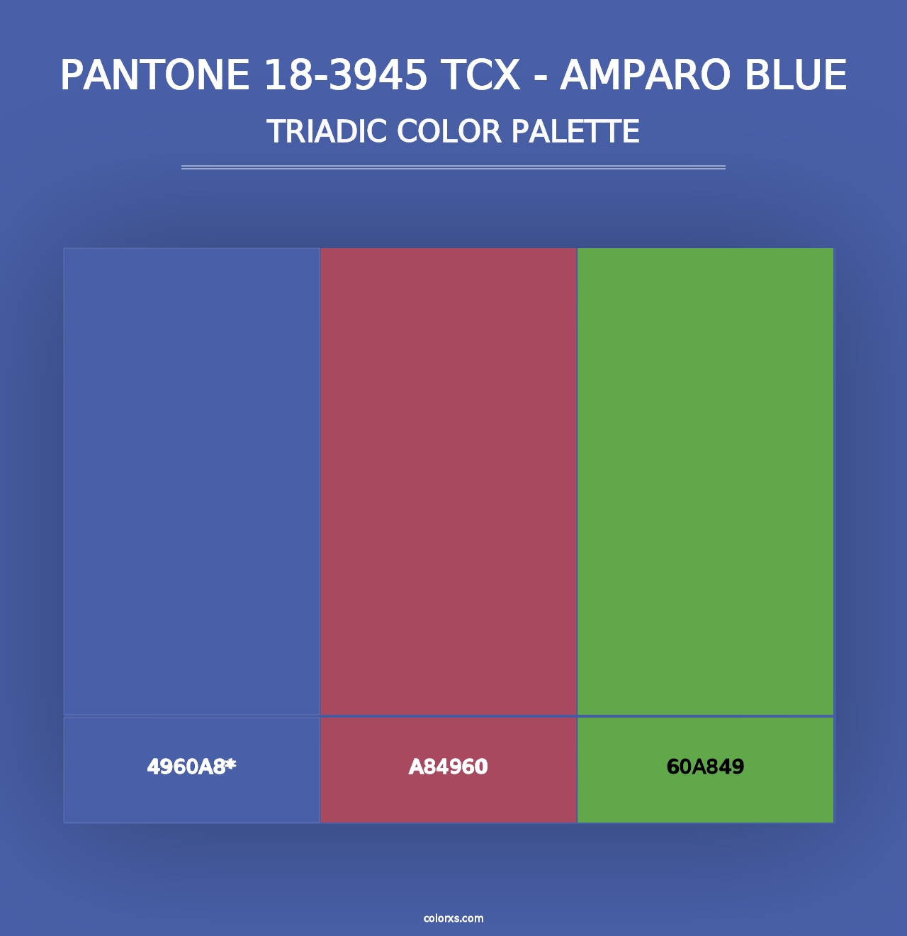 PANTONE 18-3945 TCX - Amparo Blue - Triadic Color Palette