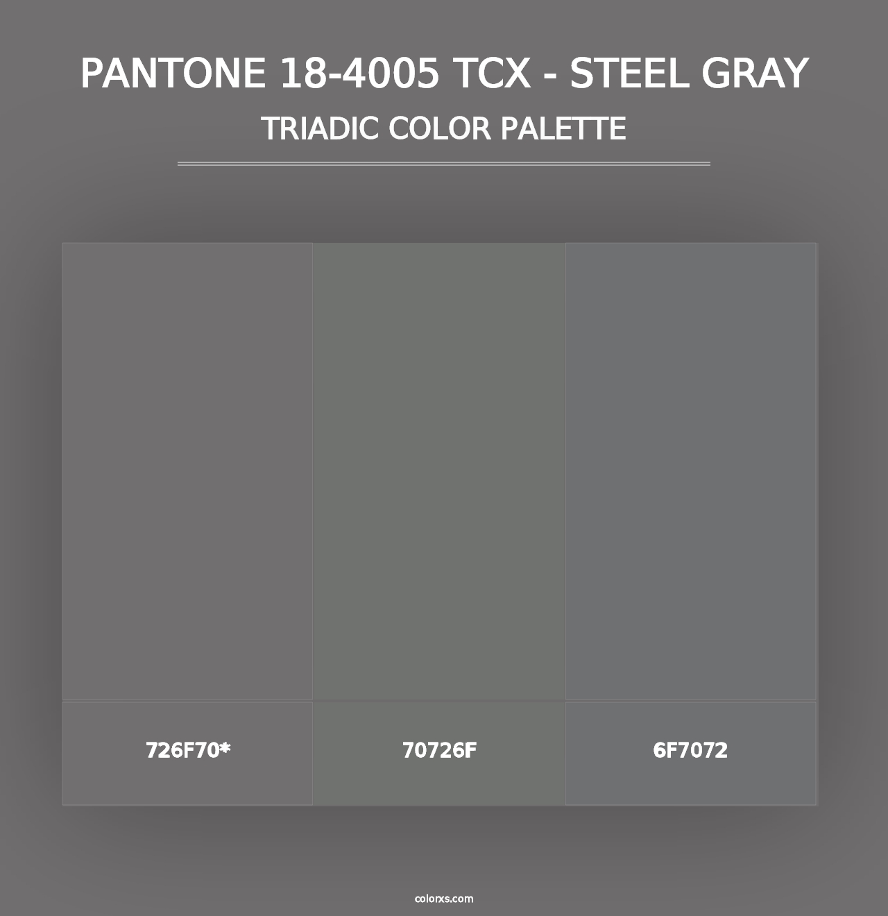 PANTONE 18-4005 TCX - Steel Gray - Triadic Color Palette