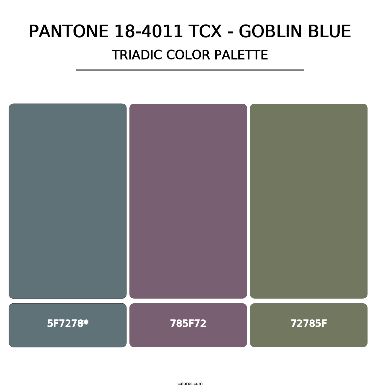 PANTONE 18-4011 TCX - Goblin Blue - Triadic Color Palette