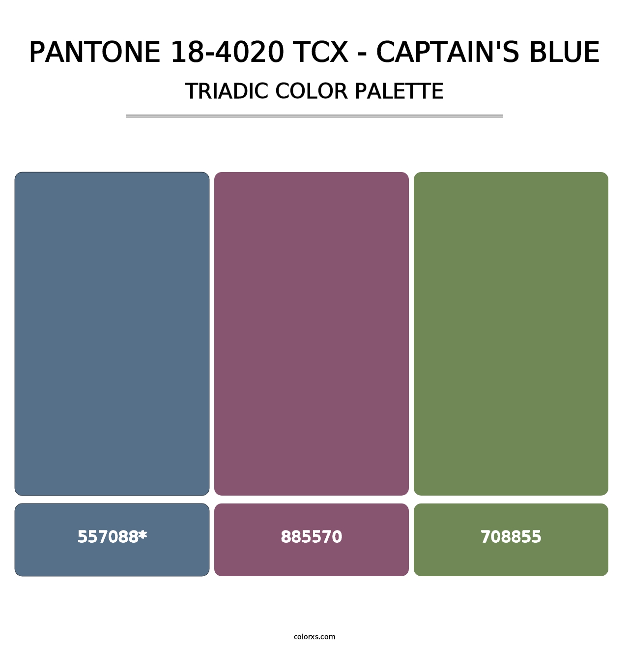 PANTONE 18-4020 TCX - Captain's Blue - Triadic Color Palette