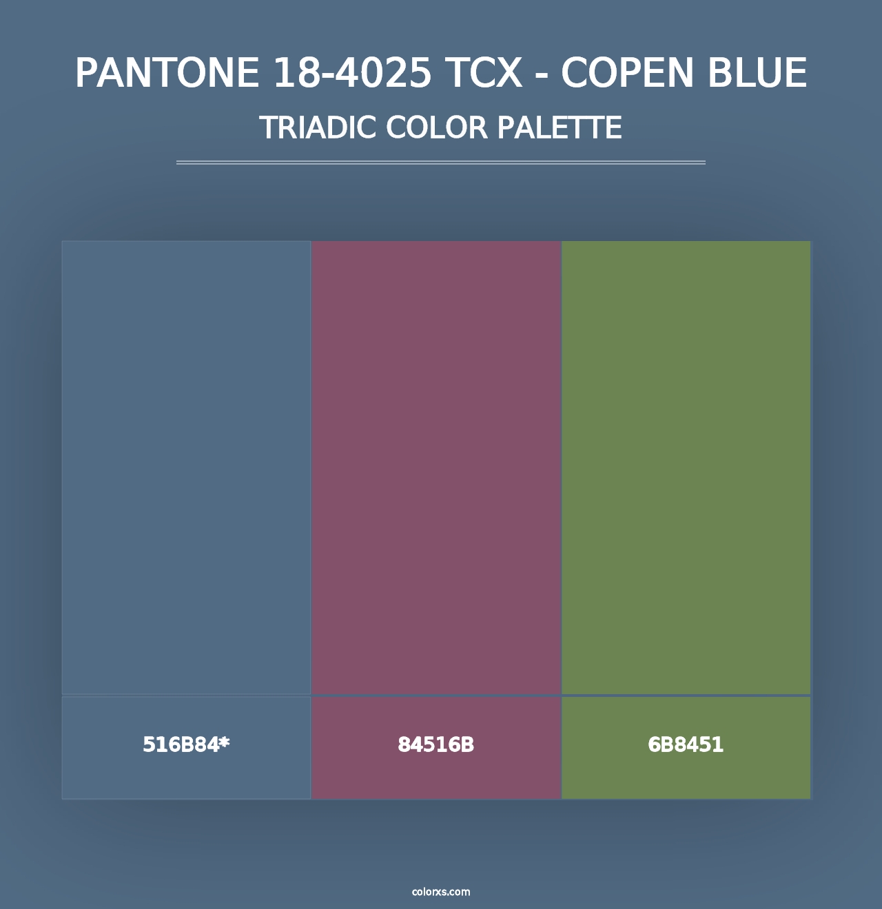 PANTONE 18-4025 TCX - Copen Blue - Triadic Color Palette