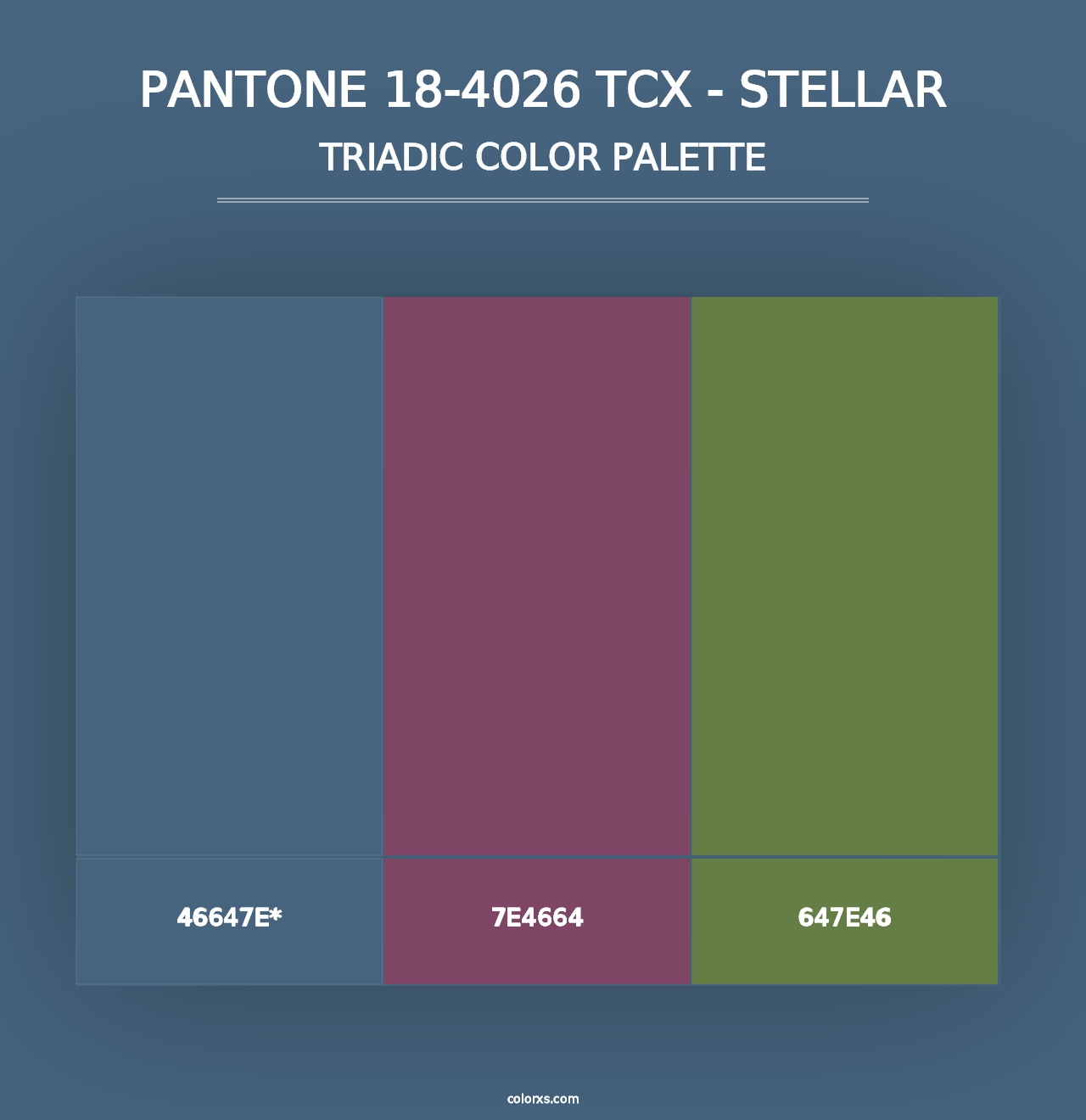 PANTONE 18-4026 TCX - Stellar - Triadic Color Palette