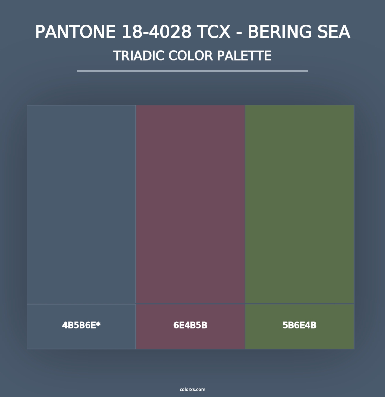 PANTONE 18-4028 TCX - Bering Sea - Triadic Color Palette