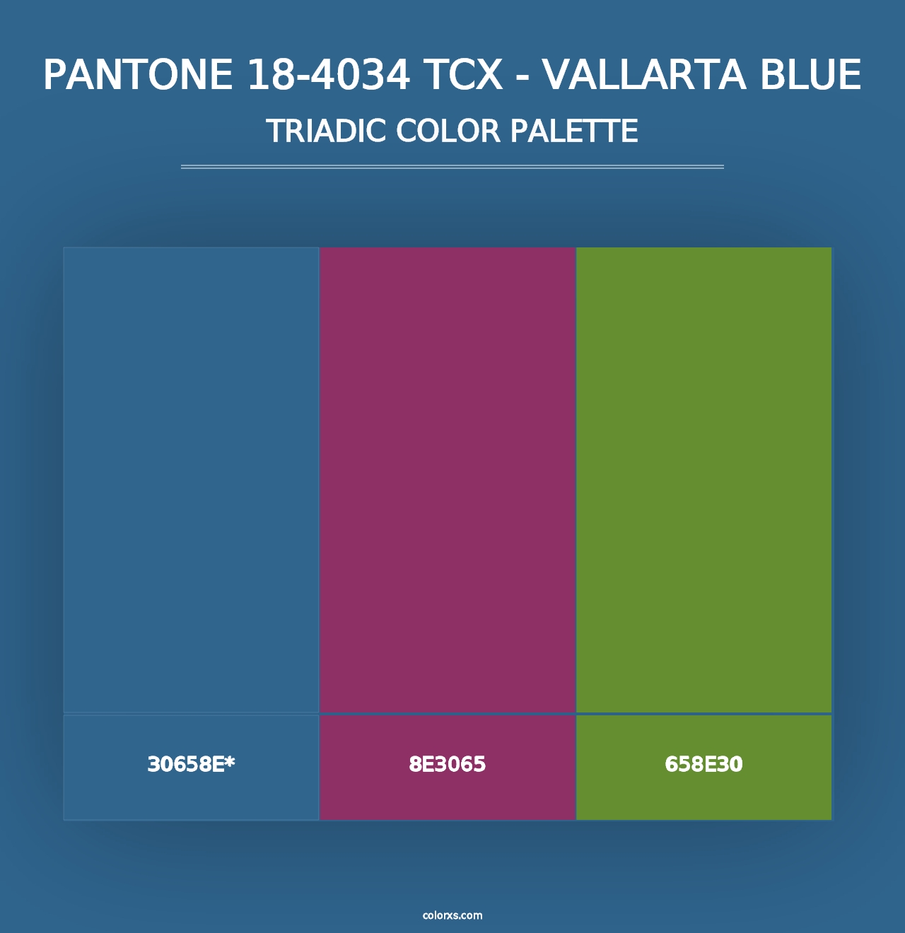 PANTONE 18-4034 TCX - Vallarta Blue - Triadic Color Palette