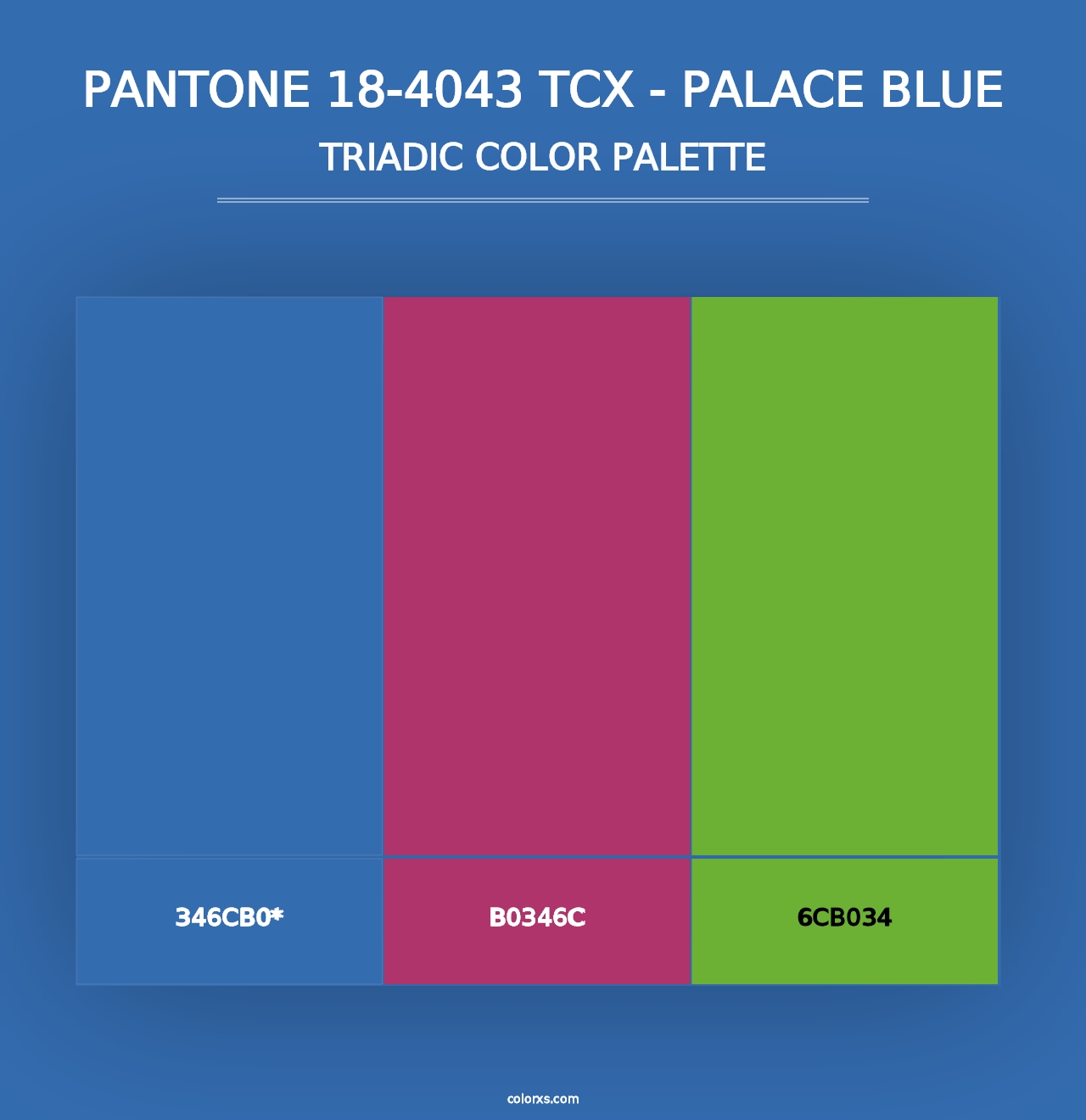 PANTONE 18-4043 TCX - Palace Blue - Triadic Color Palette