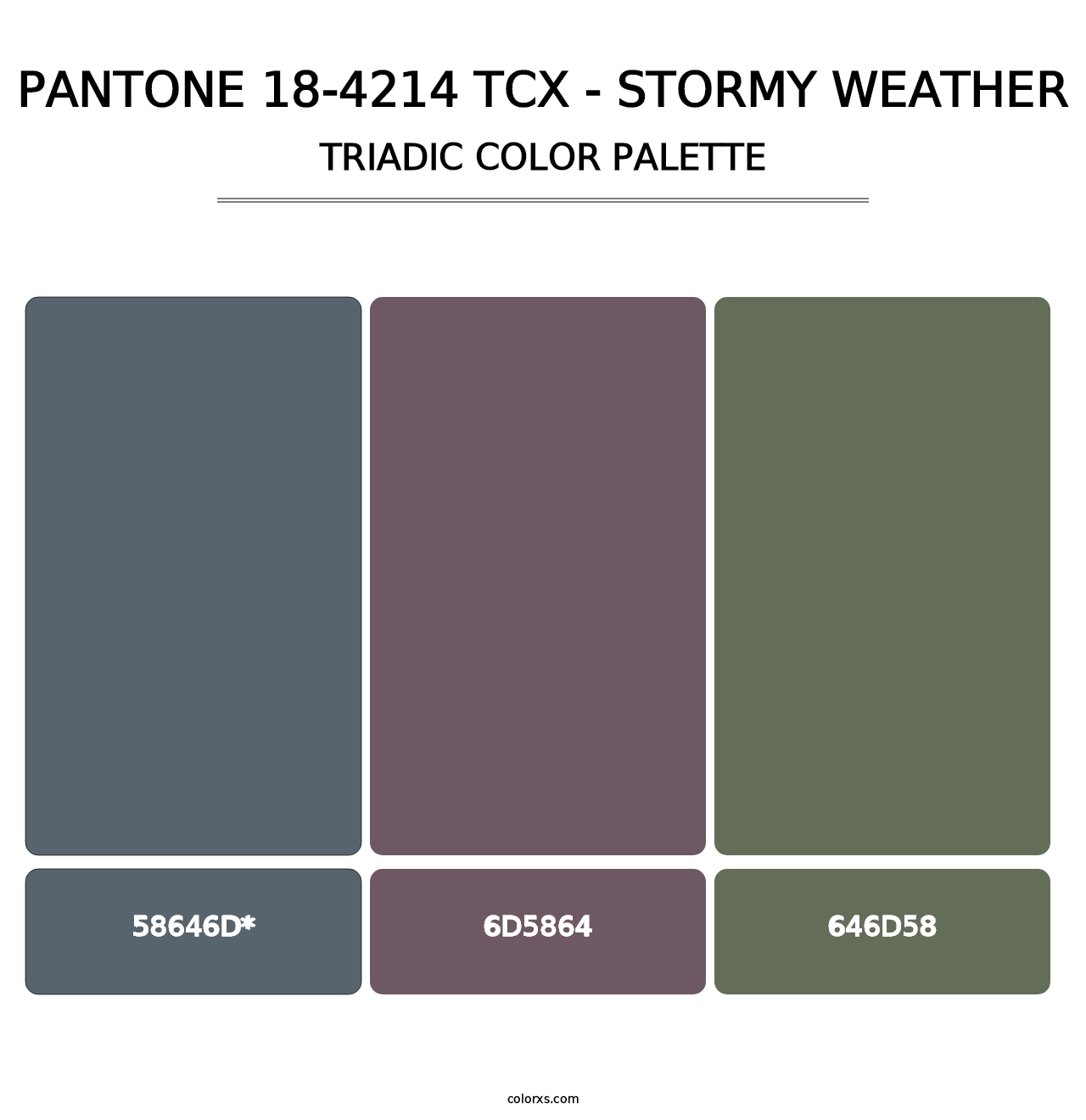 PANTONE 18-4214 TCX - Stormy Weather - Triadic Color Palette