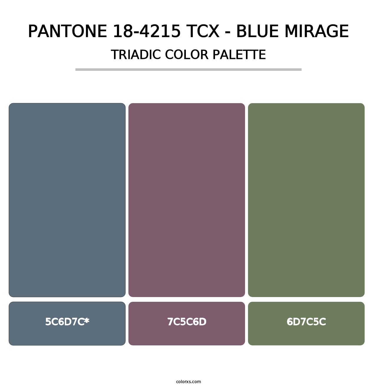 PANTONE 18-4215 TCX - Blue Mirage - Triadic Color Palette