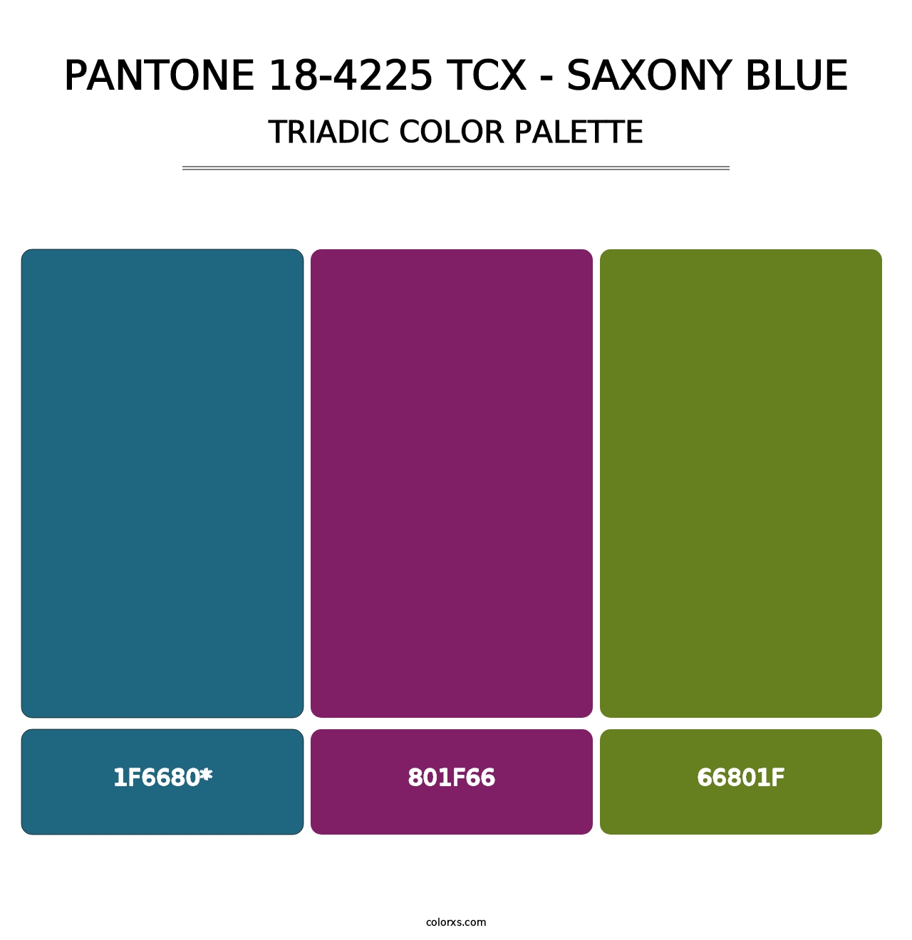 PANTONE 18-4225 TCX - Saxony Blue - Triadic Color Palette