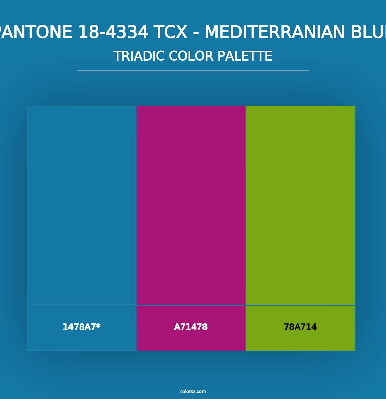 PANTONE 18-4334 TCX - Mediterranian Blue - Triadic Color Palette