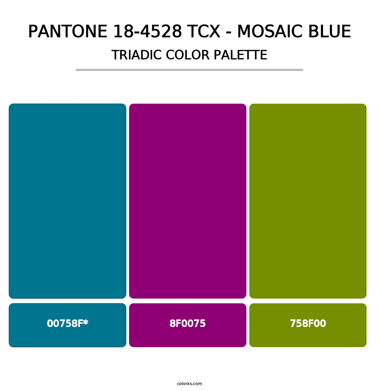 PANTONE 18-4528 TCX - Mosaic Blue - Triadic Color Palette