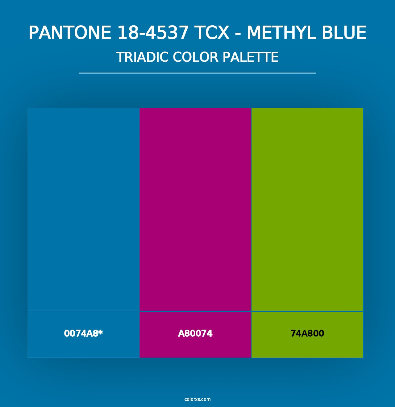 PANTONE 18-4537 TCX - Methyl Blue - Triadic Color Palette