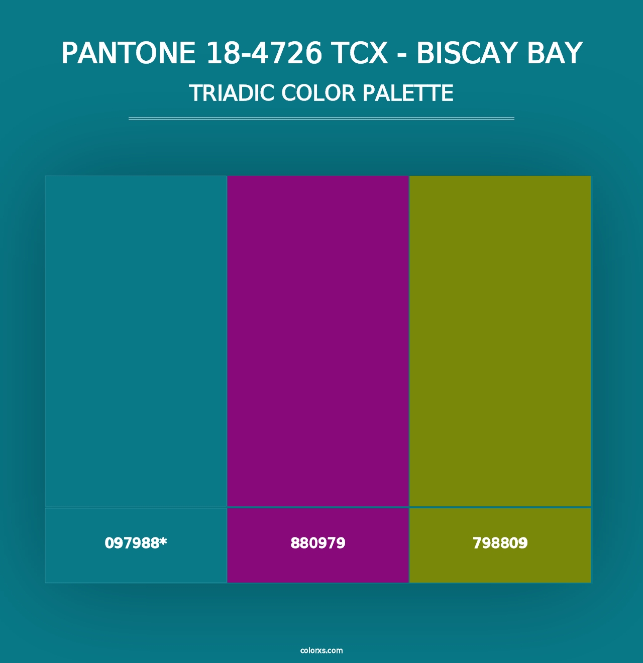 PANTONE 18-4726 TCX - Biscay Bay - Triadic Color Palette