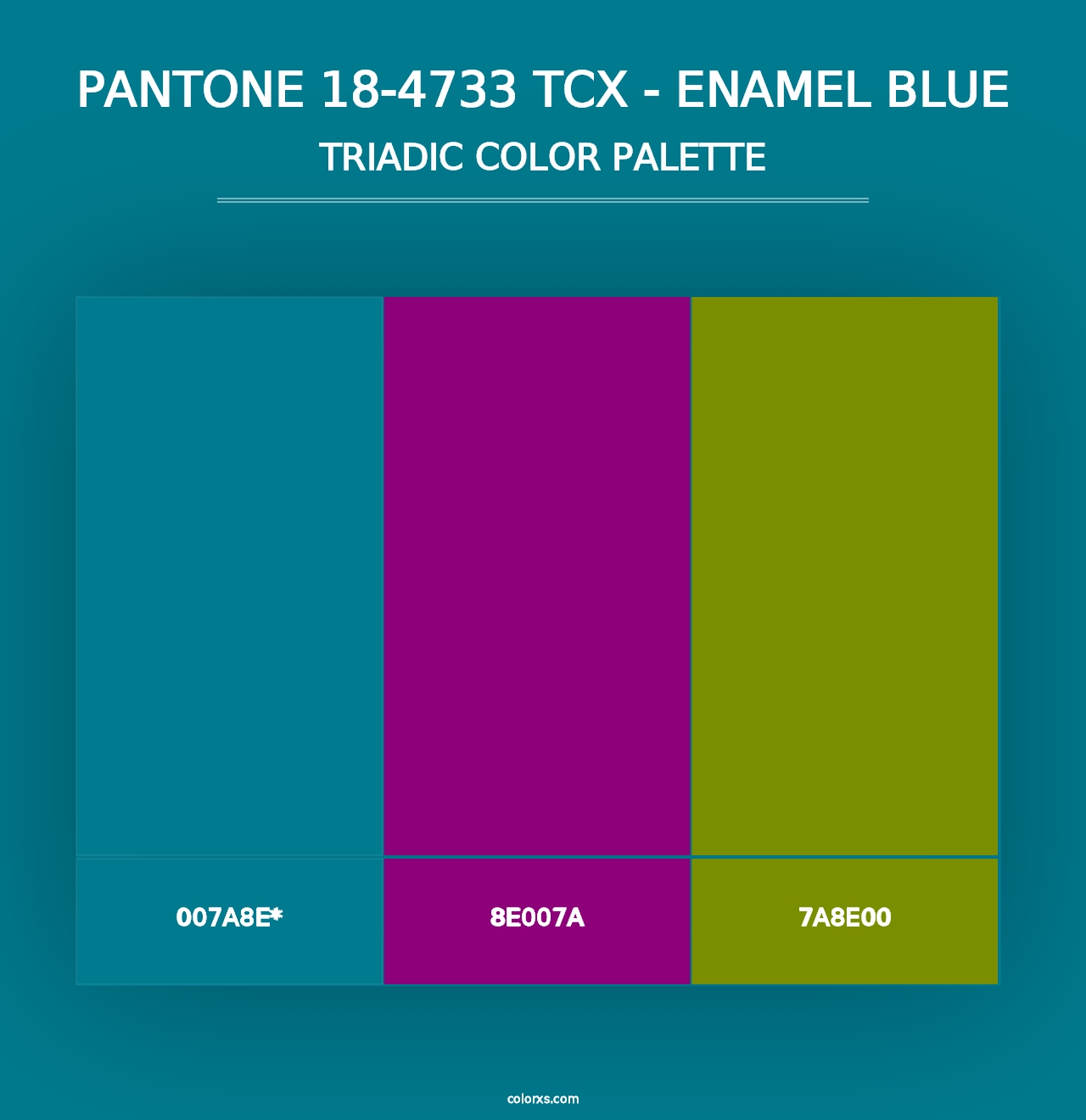 PANTONE 18-4733 TCX - Enamel Blue - Triadic Color Palette