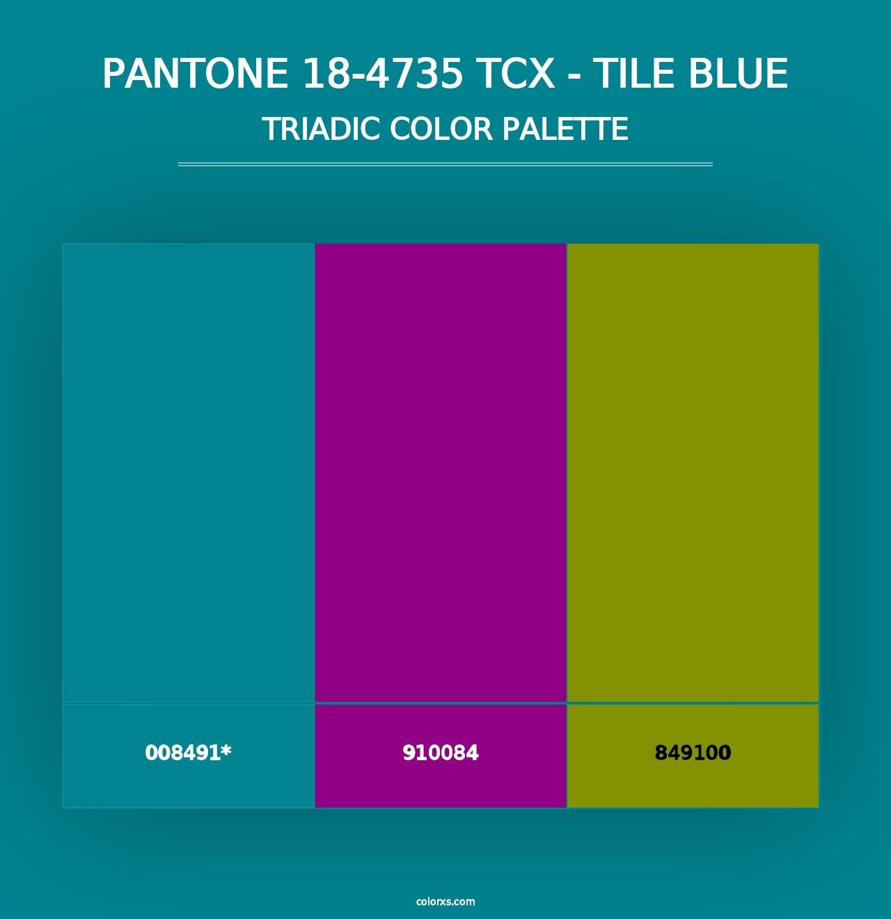 PANTONE 18-4735 TCX - Tile Blue - Triadic Color Palette