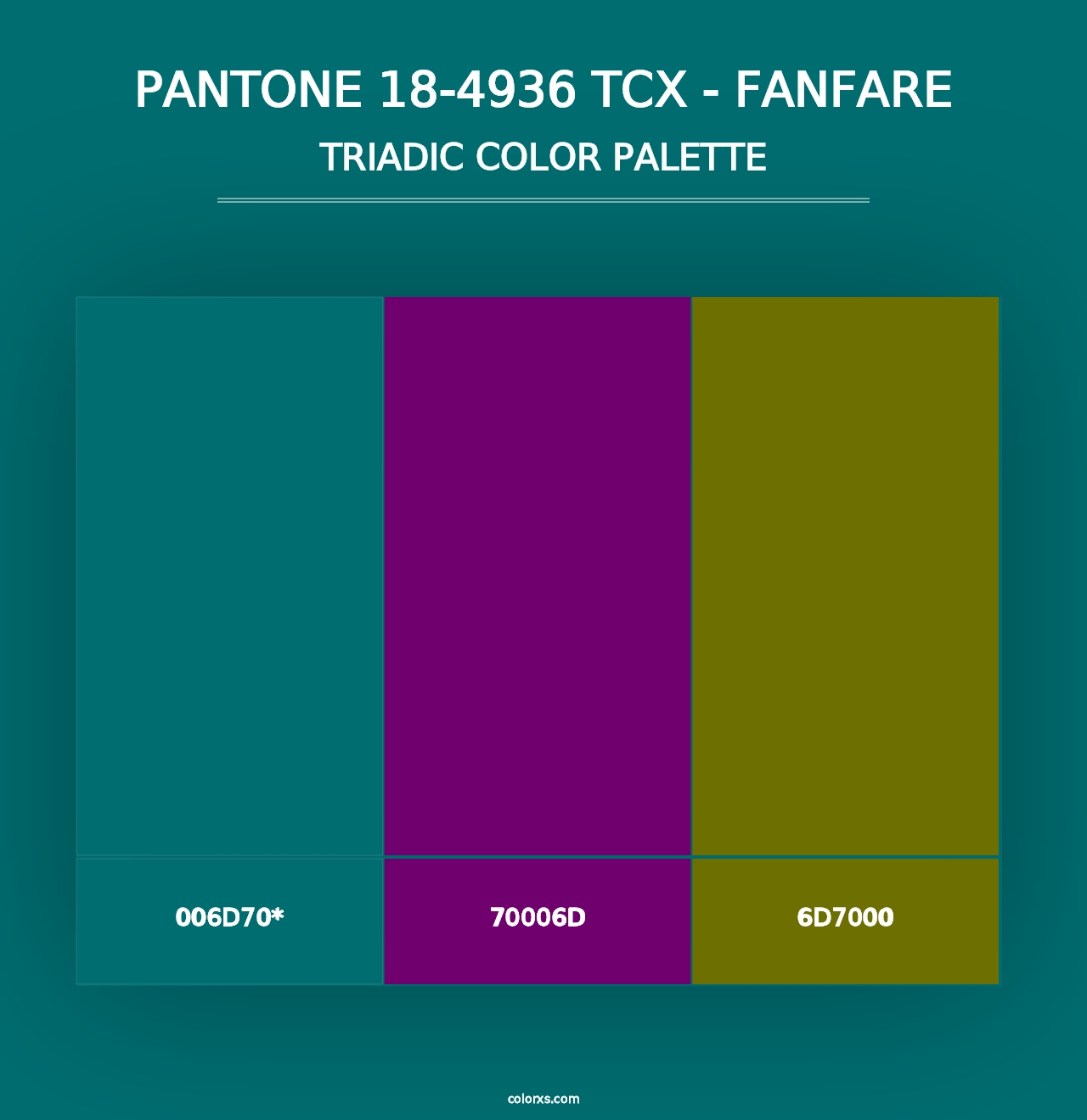 PANTONE 18-4936 TCX - Fanfare - Triadic Color Palette