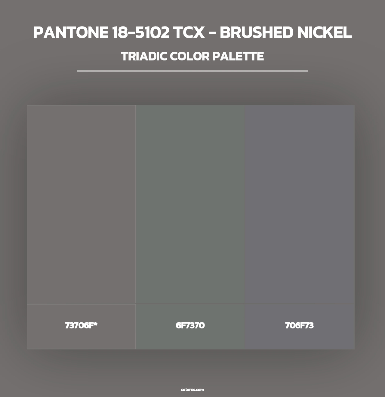 PANTONE 18-5102 TCX - Brushed Nickel - Triadic Color Palette