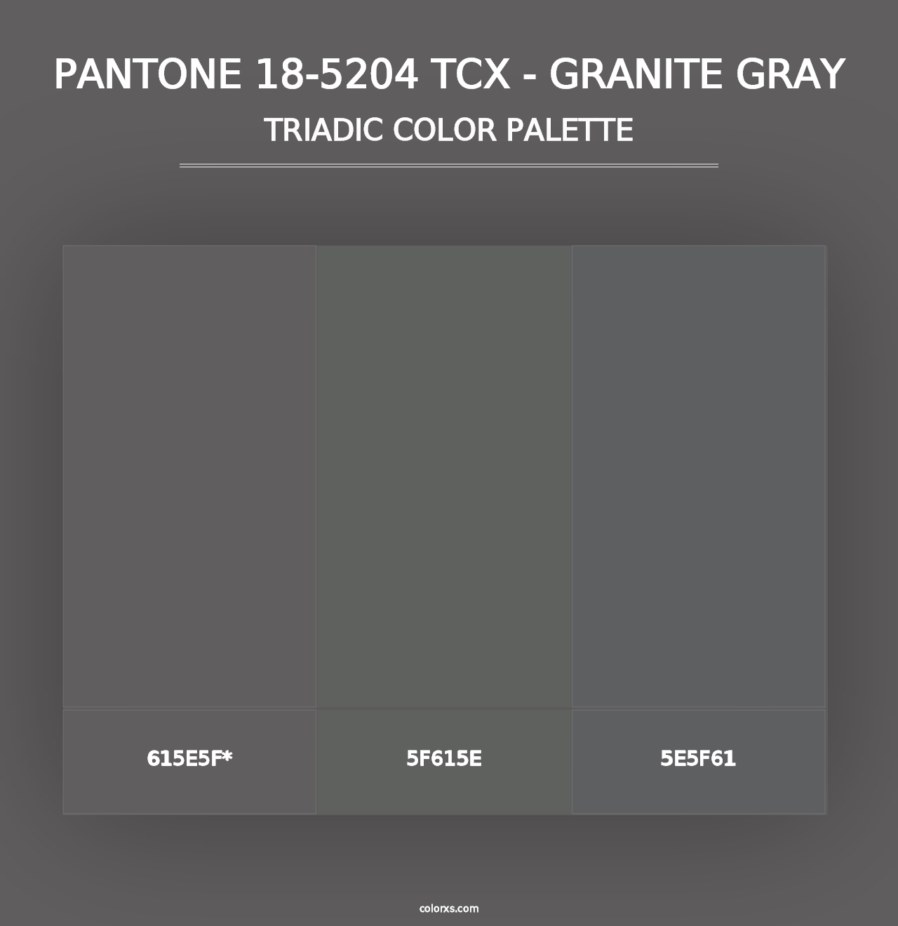 PANTONE 18-5204 TCX - Granite Gray - Triadic Color Palette