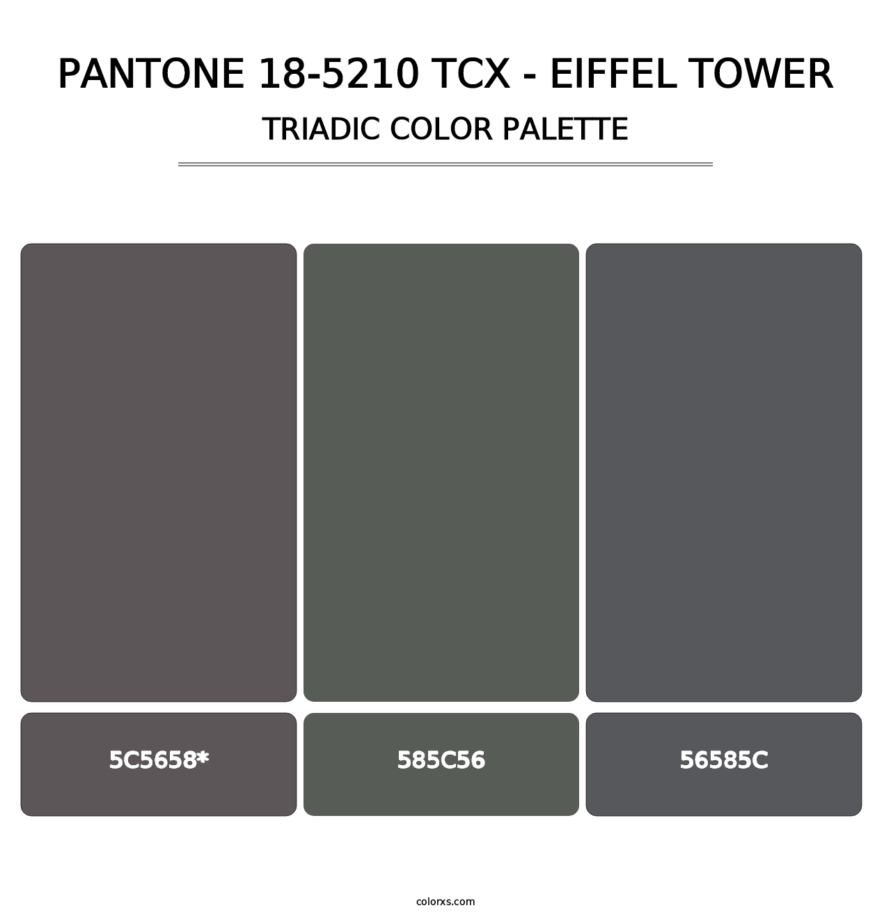 PANTONE 18-5210 TCX - Eiffel Tower - Triadic Color Palette