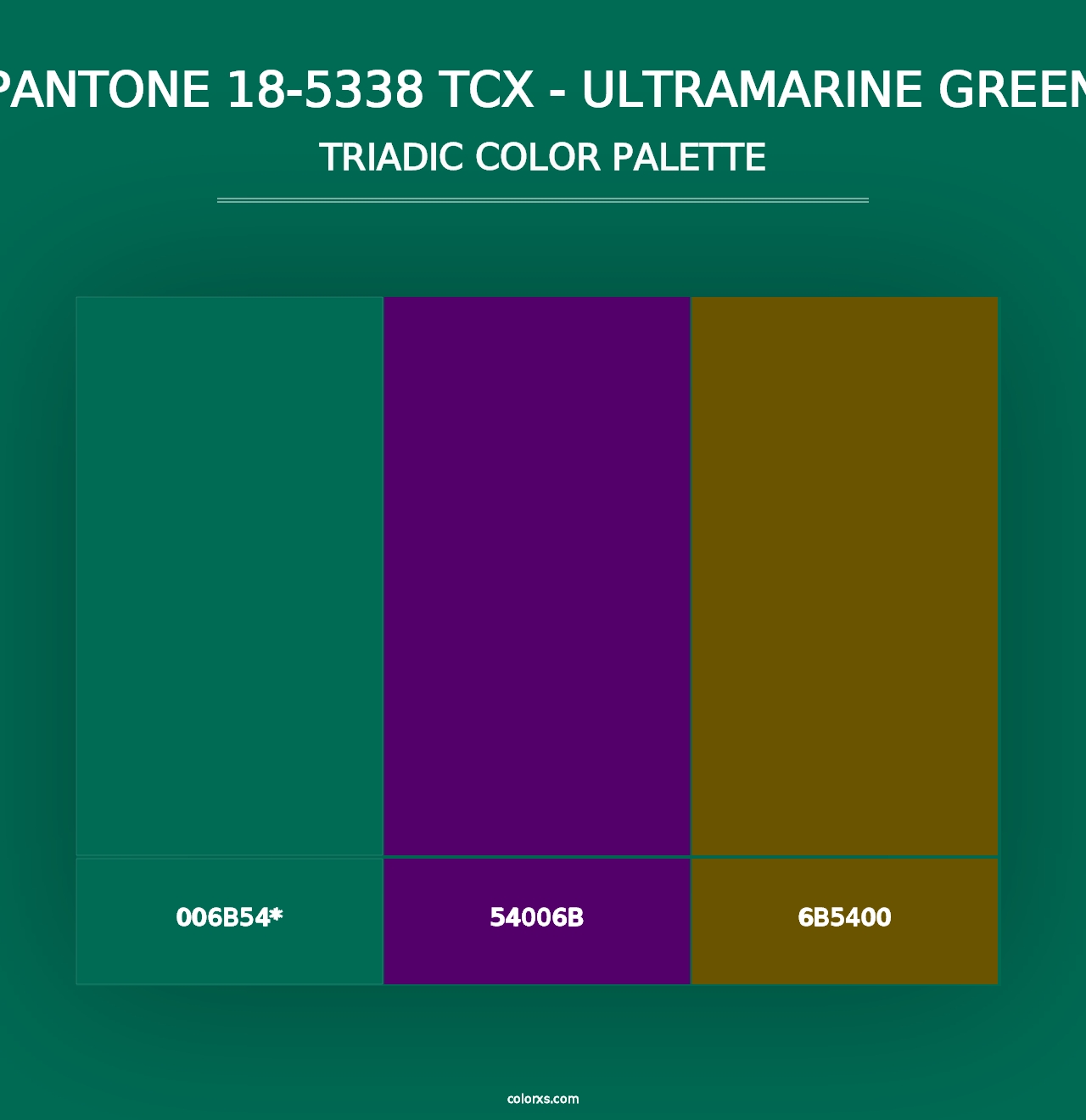 PANTONE 18-5338 TCX - Ultramarine Green - Triadic Color Palette