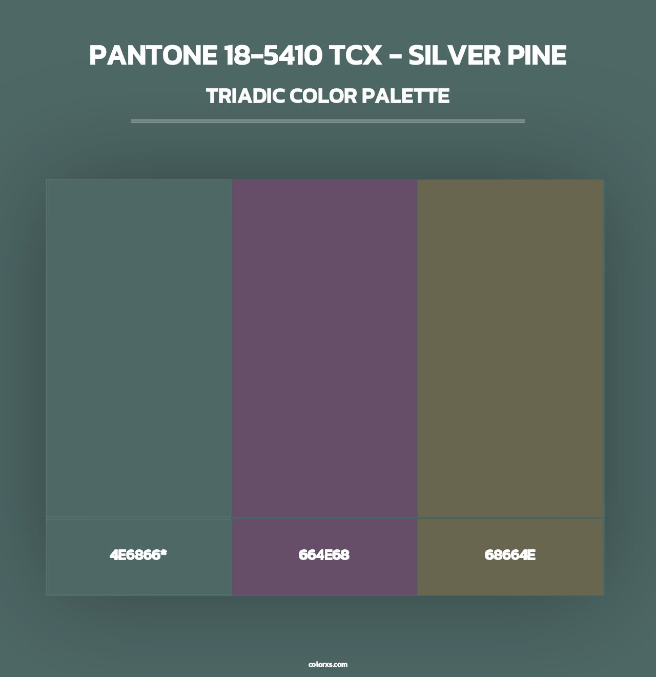 PANTONE 18-5410 TCX - Silver Pine - Triadic Color Palette