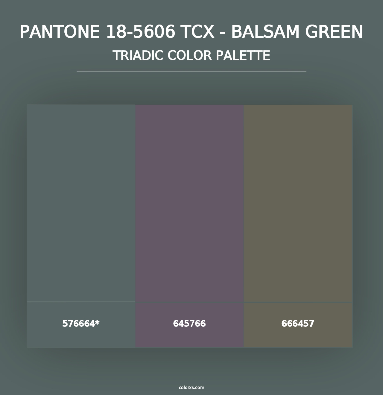 PANTONE 18-5606 TCX - Balsam Green - Triadic Color Palette