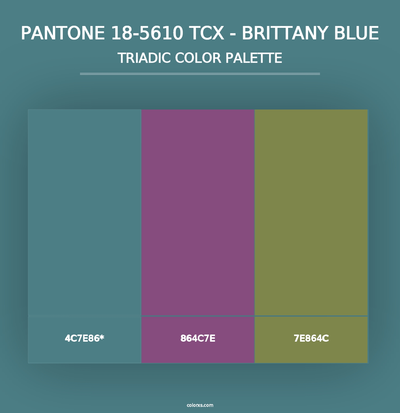 PANTONE 18-5610 TCX - Brittany Blue - Triadic Color Palette