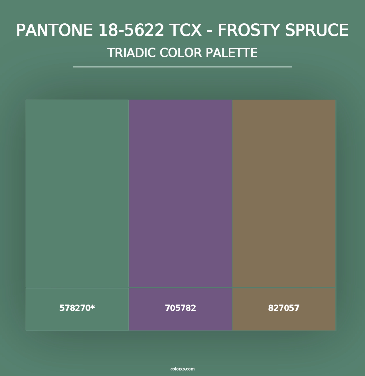 PANTONE 18-5622 TCX - Frosty Spruce - Triadic Color Palette