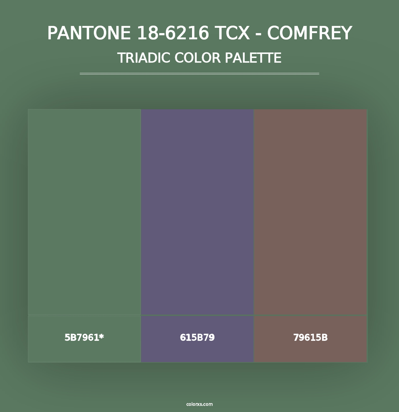 PANTONE 18-6216 TCX - Comfrey - Triadic Color Palette