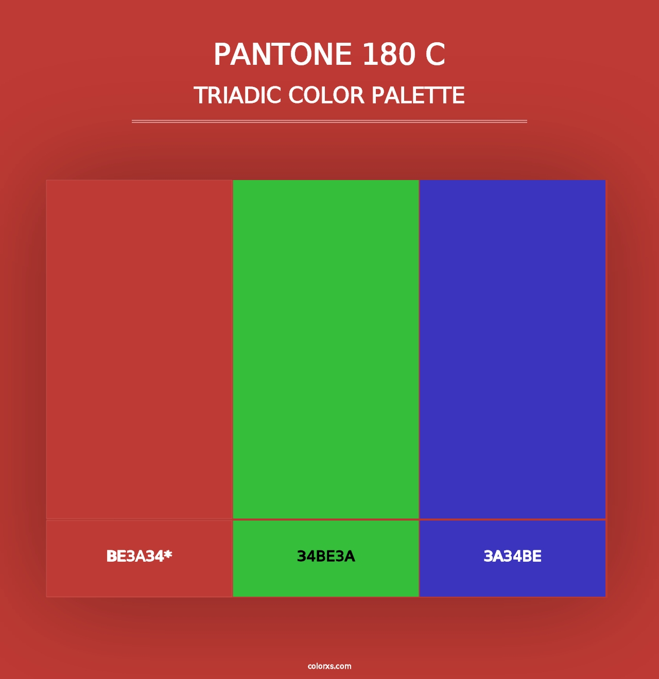 PANTONE 180 C - Triadic Color Palette