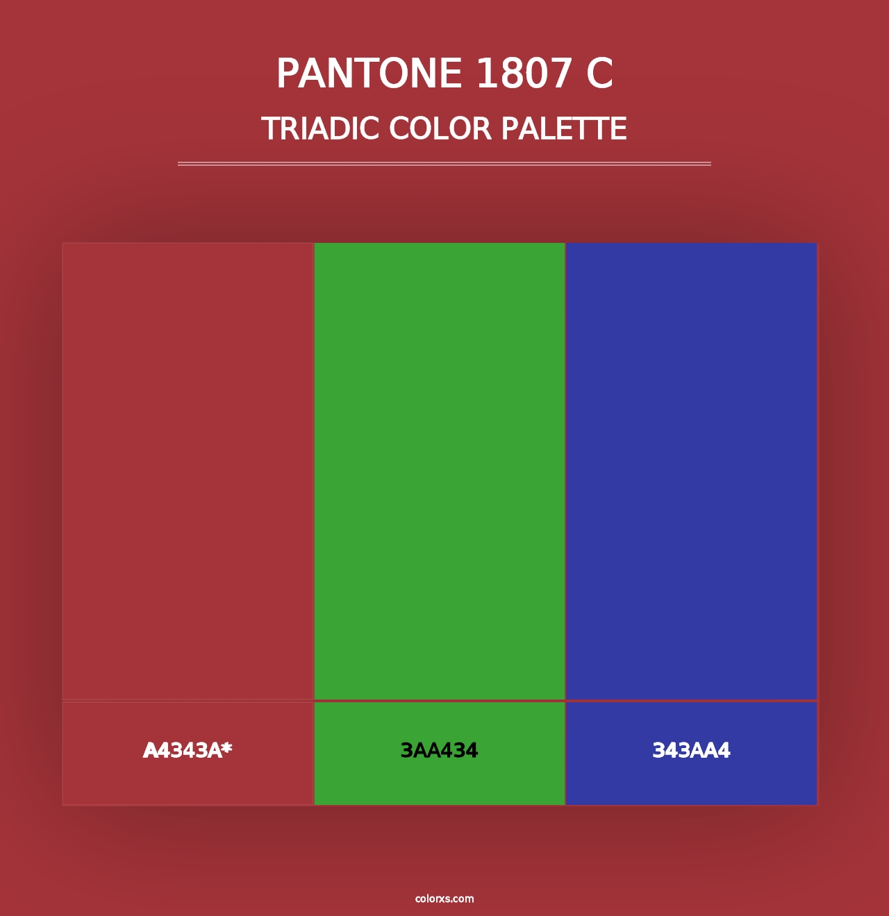 PANTONE 1807 C - Triadic Color Palette