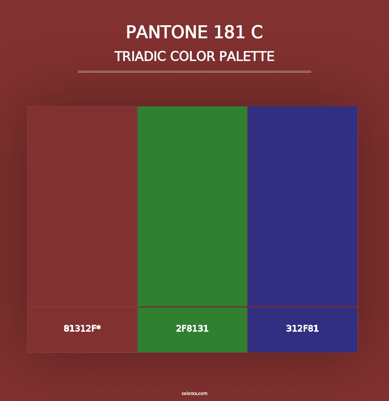 PANTONE 181 C - Triadic Color Palette