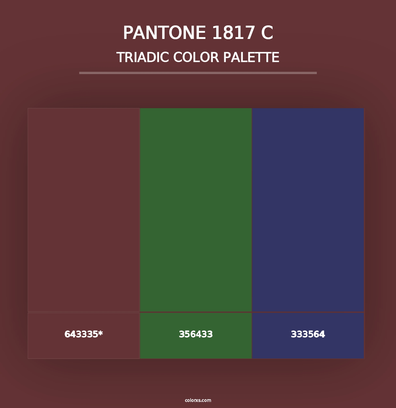 PANTONE 1817 C - Triadic Color Palette